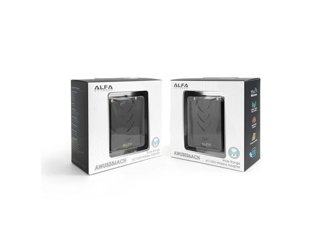 alfa longrange dualband ac1200 wireless usb 3.0 wifi adapter w/2x 5dbi external antennas 2.4ghz 300mbps/5ghz 867mbps 802.11ac & a, b, g, n