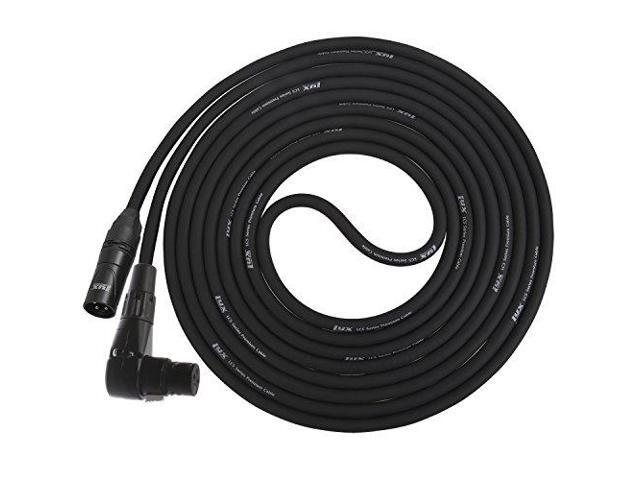 LyxPro - 15 Ft - Black - XLR Male to Right Angle Female Microphone Cable for professional Microphone & Devices