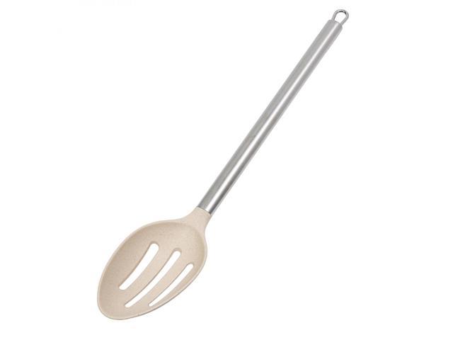 Photos - Other Accessories Universal Beille Cream Wheat Straw Slotted Spoon with Stainless Steel Handle Kitchen 