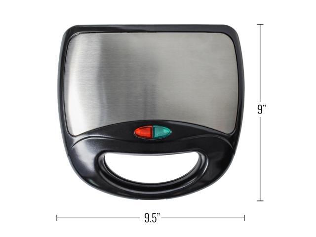 Beille Panini Press Sandwich Maker Toaster Kitchen Appliances with Nonstick Grill Plates, Black
