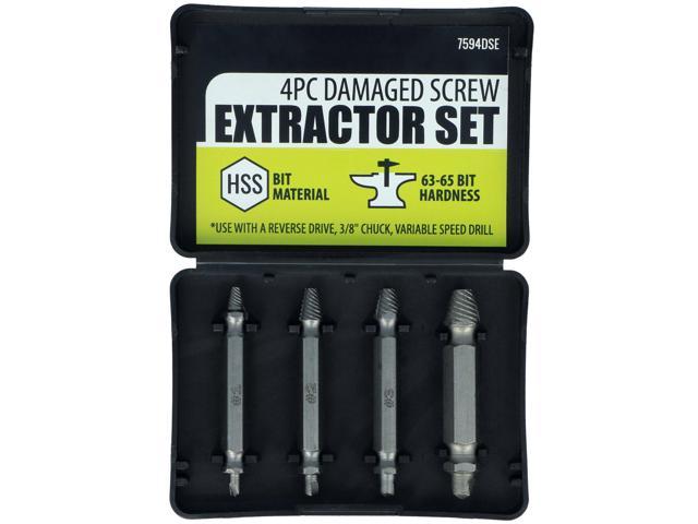 Photos - Other Power Tools Universal Tool Damaged Screw Extractor Set - 4 Pieces Assorted Sizes UTDSE