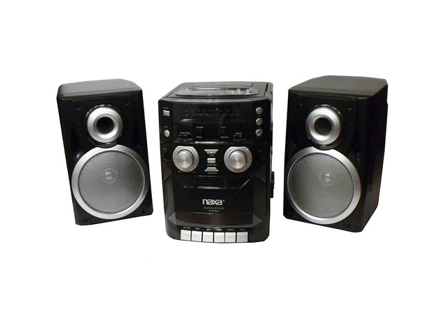 Naxa NPB426 Portable CD Player with AM/FM Radio, Cassette & Detachable Speakers
