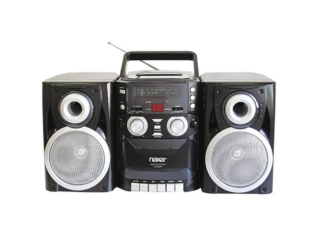 Naxa NPB426 Portable CD Player with AM/FM Radio, Cassette & Detachable Speakers