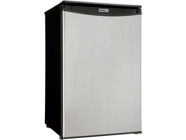 Danby Designer 4.4 Cu Ft Spotless Compact Mini Refrigerator, Black and Steel photo