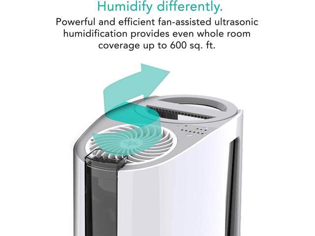 vornado uh100 ultrasonic cool mist humidifier with fanassisted whole room humidification, auto humidity control, easy view 1 gallon water tank, white