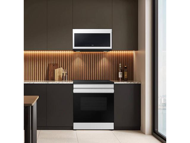 Samsung - Bespoke 2.1 Cu. Ft. Over-the-Range Microwave with Sensor Cooking and Wi-Fi Connectivity - White Glass - image 7