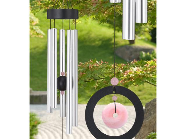 Regal REGL11434 32 inch Healing Stone Wind Chime - Rose Quartz