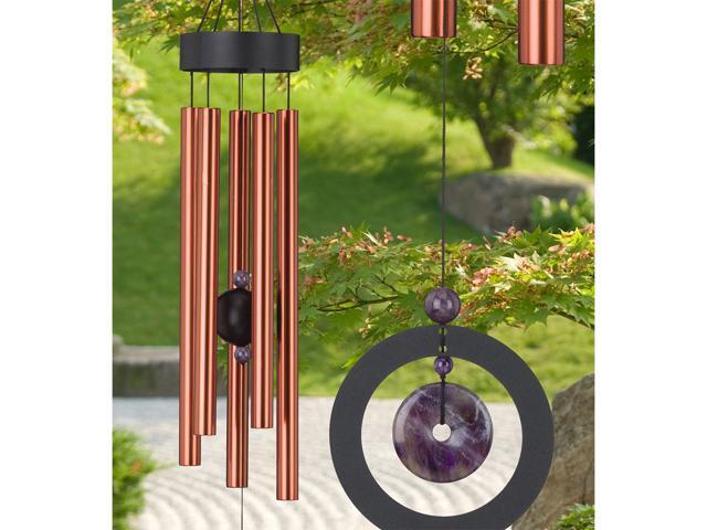 Regal REGL11431 32 inch Healing Stone Wind Chime - Amethyst