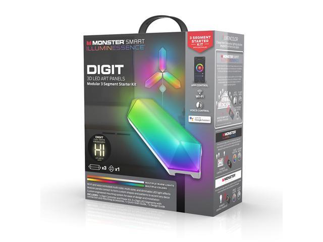 Monster Smart Modular 3D LED Art Panels, 3 Panel Starter Kit