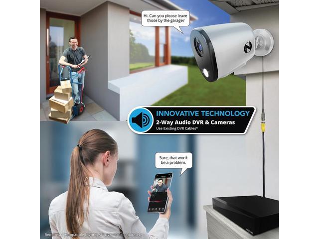 Night Owl - Add_On 2-Camera Deterence 2K Security Camera with 2-Way Audio - White - image 4