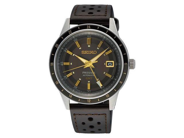 Seiko SSK013 Presage Automatic 60s Style Mens Watch - Brown Leather
