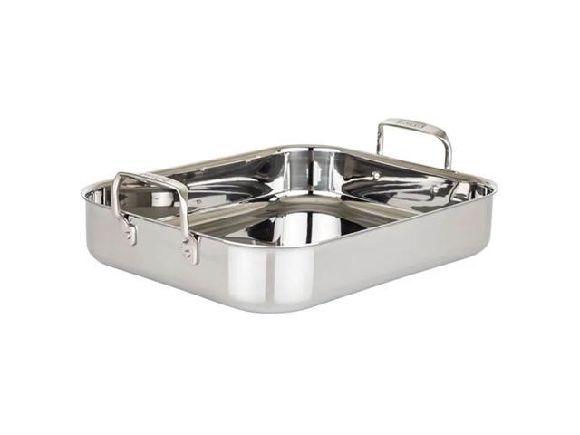 Viking - 3-Ply Stainless Steel Roasting Pan with Rack and Bonus Thermometer - Silver - image 5