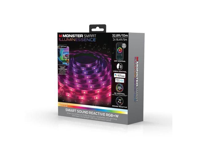 Monster MLB72059RGB 32.8ft Sound Reactive Smart Multi-Color Multi-White LED Light Strip