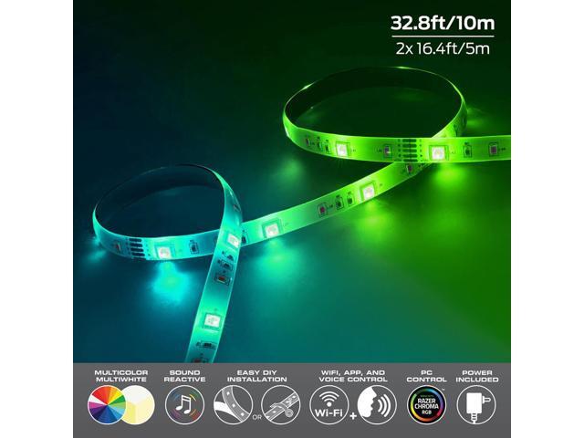 Monster MLB72059RGB 32.8ft Sound Reactive Smart Multi-Color Multi-White LED Light Strip