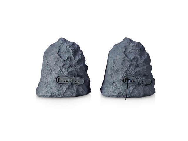 iHome Audio iHRK-400-PR Rechargeable Bluetooth Outdoor Rock Speakers with TWS Linking - Pair (Gray Lava) - image 3