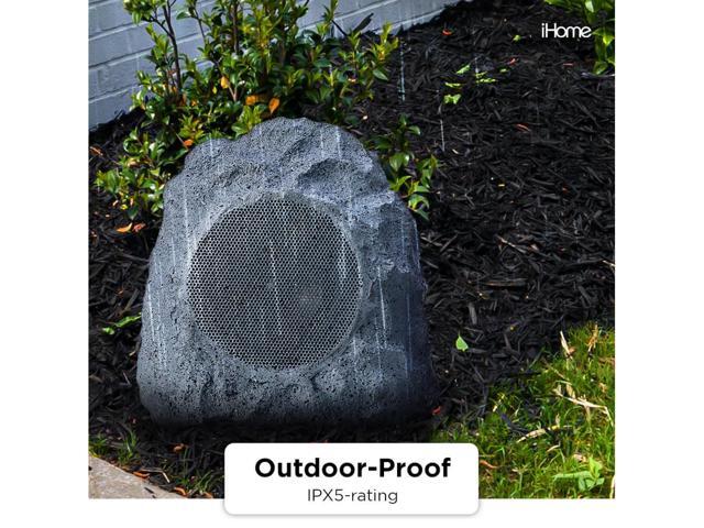 iHome Audio iHRK-400-PR Rechargeable Bluetooth Outdoor Rock Speakers with TWS Linking - Pair (Gray Lava) - image 6