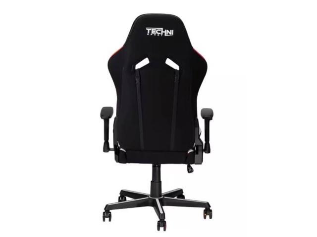 RTA Products RTATSF72BK Techni Sport Echo Black with Red and White Accents Stain-Resistant Ergonomic Gaming Chair