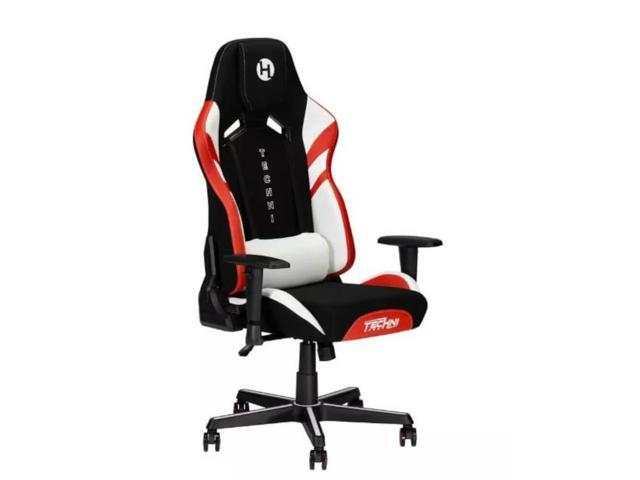 RTA Products RTATSF72BK Techni Sport Echo Black with Red and White Accents Stain-Resistant Ergonomic Gaming Chair