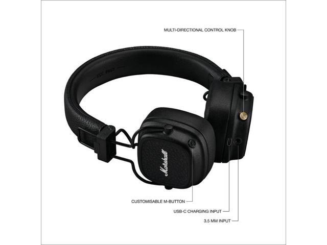Marshall - Major V Wireless On-Ear Bluetooth Headphones with Lightweight Foldable Design and Microphone for Calls - Black - image 4