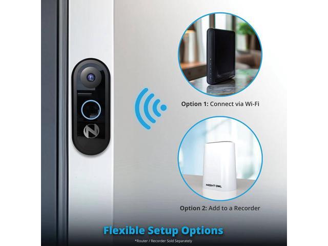 Night Owl - 1080p Wi-Fi Smart Video Doorbell - Wired - Black - image 5