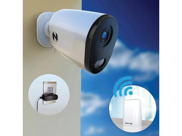 Night Owl - 8-Channel, 4-Camera Indoor/Outdoor Plug-In Wi-Fi IP 4K 64GB Security System - White - image 4