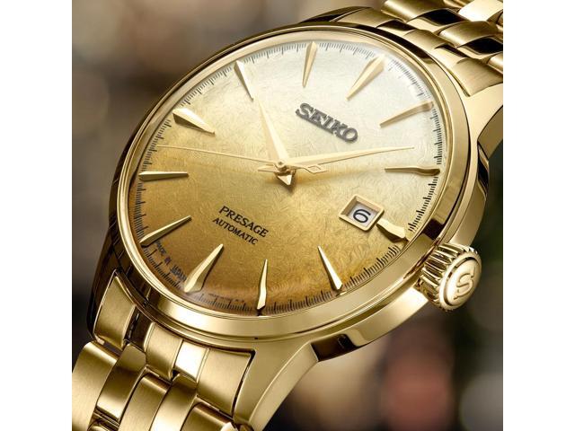 Seiko SRPK46 Presage Cocktail Time Beer Julep Automatic Watch - Gold Stainless/Gold