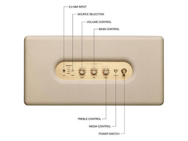 Marshall - Woburn III Bluetooth Home Speaker with Bass / Treble / Volume Controls and 3.5 mm Auxiliary / RCA / HDMI Inputs - Cream - image 3