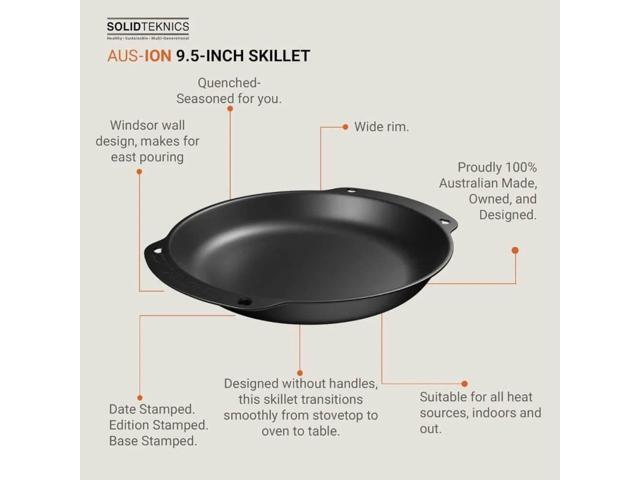 Solidteknics QL224D 9.5 inch AUS-ION Lightning Oven-To-Table Dual Handle Wrought Iron Pan