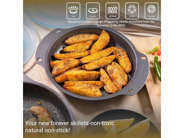 Solidteknics QL224D 9.5 inch AUS-ION Lightning Oven-To-Table Dual Handle Wrought Iron Pan