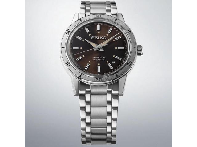 Seiko SRPL09 Presage Style60s Collection Automatic Watch - Stainless/Brown