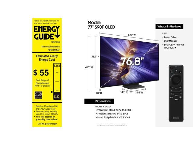 Samsung - 77” Class S90F Series OLED 4K UHD SamsungVision AI Smart Tizen TV (2025) - image 8