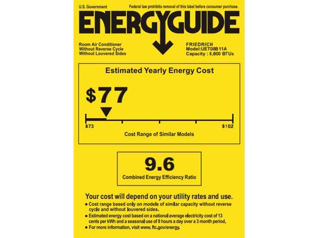 Friedrich - Uni-Fit 8,000 BTU Wall Air Conditioner with Heater with Remote Control Wi-Fi Enabled - White - image 5