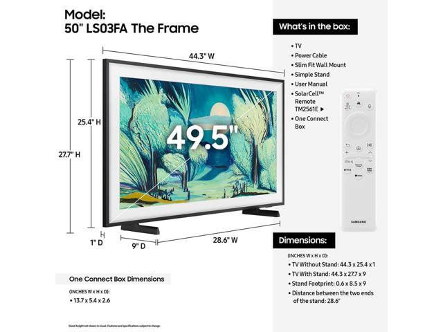 Samsung - 50” Class LS03FA The Frame Series QLED 4K UHD Art Mode SamsungVision AI Smart TV w/ Wall Mount (2025) - image 7