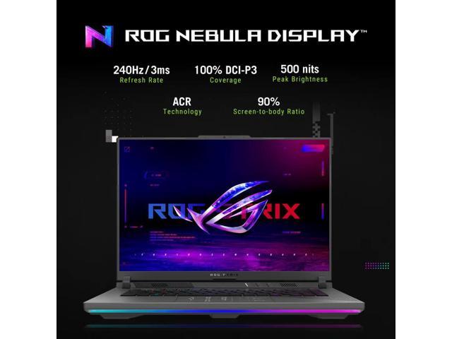 ASUS - ROG Strix G16 16" 2.5K 240Hz Gaming Laptop - AMD Ryzen 9 9955HX3D with 32GB RAM - NVIDIA GeForce RTX 5070 Ti - 1TB SSD - Eclipse Gray - image 4