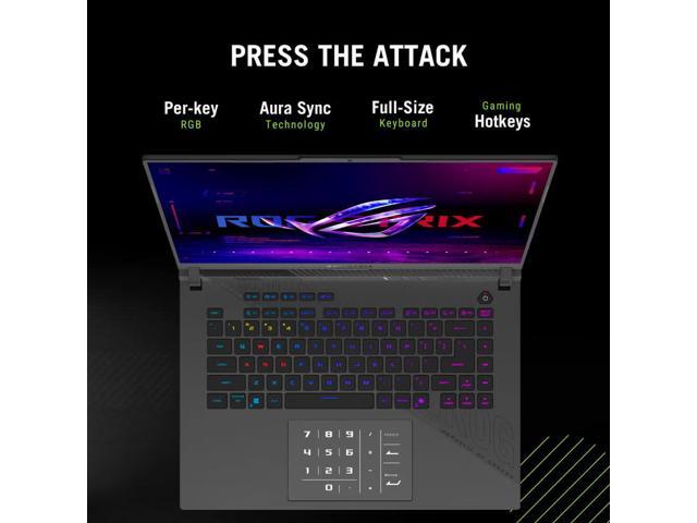 ASUS - ROG Strix G16 16" 2.5K 240Hz Gaming Laptop - AMD Ryzen 9 9955HX3D with 32GB RAM - NVIDIA GeForce RTX 5070 Ti - 1TB SSD - Eclipse Gray - image 6