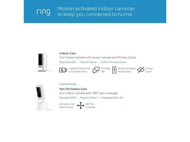 Ring - Pan-Tilt Indoor Security Cam with 360° Horizontal Pan Coverage, Live View & Two-Way Talk, and HD Video - White - image 8