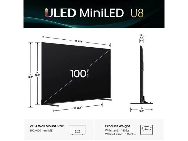 Hisense - 100" Class U8 Series MiniLED QLED UHD 4K HDR Smart Google TV (2025) - image 7