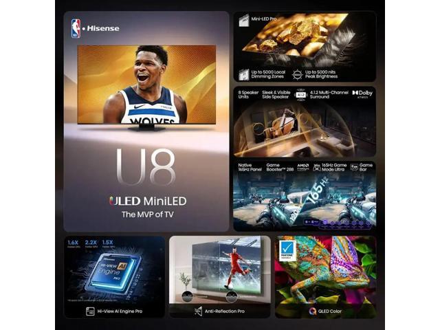 Hisense - 100" Class U8 Series MiniLED QLED UHD 4K HDR Smart Google TV (2025) - image 5