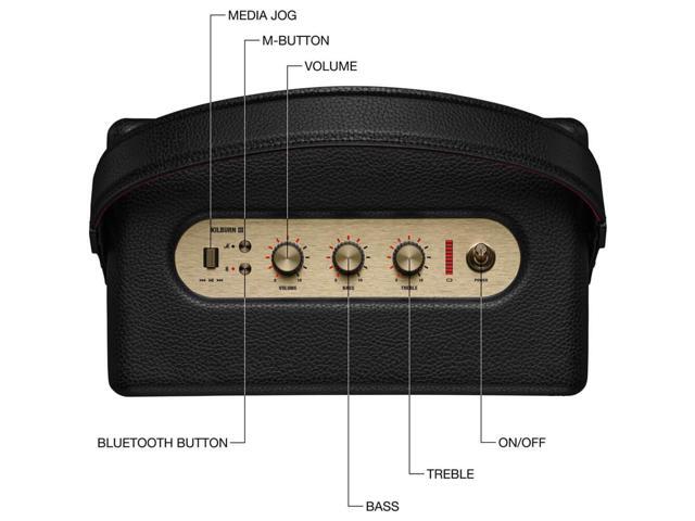 Marshall - Kilburn III Portable Wireless Bluetooth Speaker with Bass / Treble / Volume Controls and 3.5 mm Auxiliary Input - Black/Brass - image 7