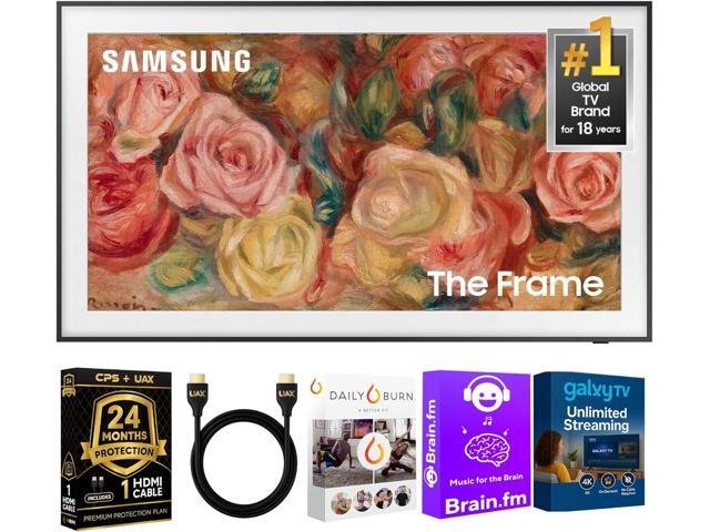 Samsung 55-Inch The Frame LS03D QLED 4K Smart TV Bundle, Quantum HDR, Art Mode, Slim Fit Wall Mount, Alexa Built-in w/AUX HDMI Cable, CPS 24-Month...