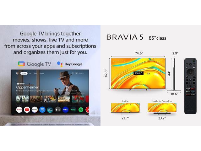 Sony - 85" Class BRAVIA 5 Mini LED 4K UHD Smart Google TV (2025) - image 8
