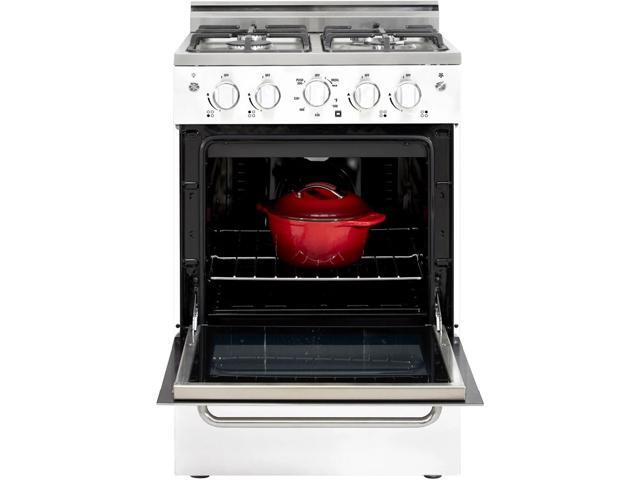 UNIQUE UGP24VPC1W 2.3 Cu. Ft. White Prestige Freestanding Gas Convection Range