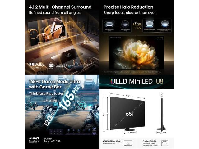 Hisense - 65" Class U8 Series MiniLED QLED UHD 4K HDR Smart Google TV (2025) - image 6