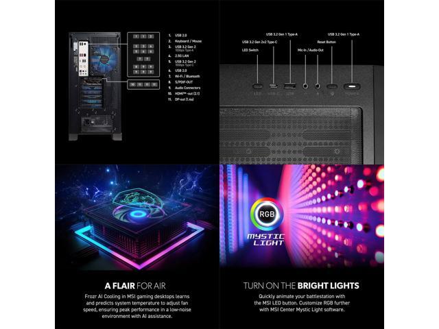 MSI AER2A14NVR91 Aegis R2 Gaming Desktop - Intel Core i9 14900F - NVIDIA GeForce RTX 5070 Ti - 32GB/2TB SSD
