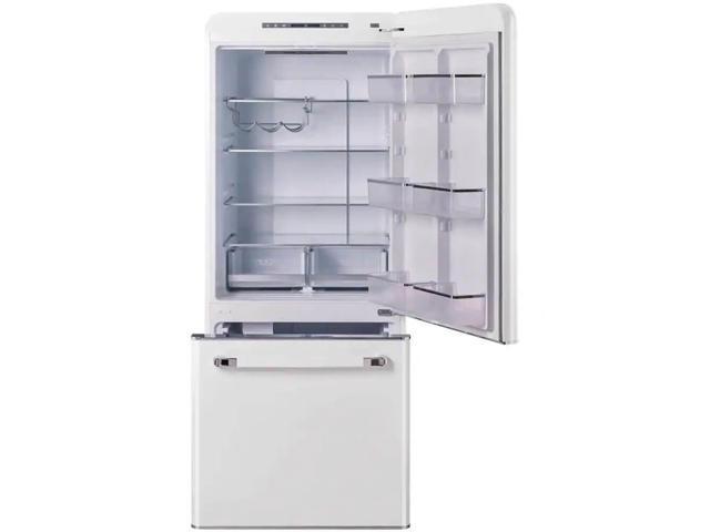 Unique Appliances - Classic Retro 30 in 17.7 cu. ft. Frost Free Retro Bottom Freezer Refrigerator - Marshmallow White - image 4