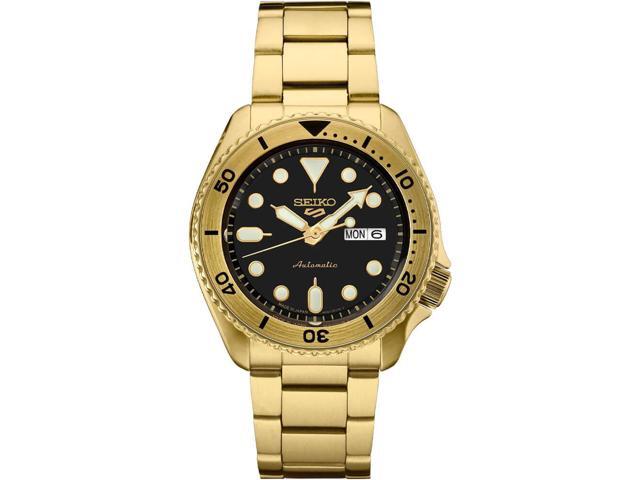 Seiko SRPK18 5 Sports U. S. Special Creation Automatic Watch - Gold Finish/Black