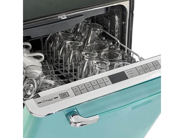 Unique Appliances - Classic Retro Top Control Built-In Stainless Steel Tub Dishwasher with 3rd Rack and 45 dBA - Ocean Mist Turquoise - image 6