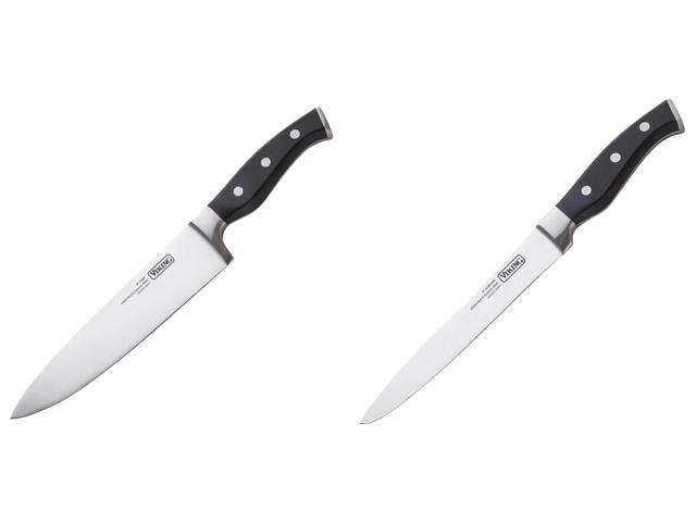 Viking 15-Piece Stainless Cutlery Set with Acacia Wood Block - Black