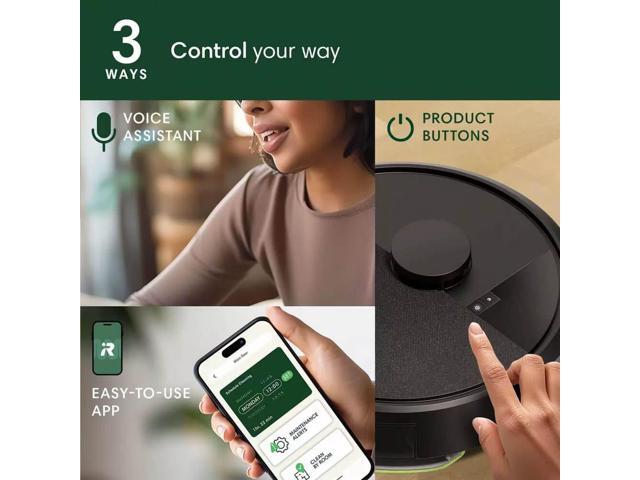 iRobot - Roomba 105 Combo Vacuum & Mop - Easy-to-Use, Intense Power-Lifting Suction, LiDAR, Avoids Mopping Carpets, Self-Charging - Black - image 5