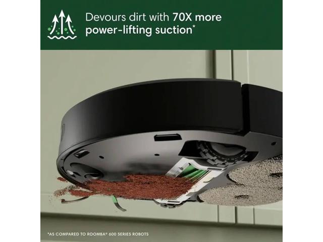 iRobot - Roomba 405 (G185) Combo Vacuum & Mop + AutoWash Dock - Dual Spinning Mop Pads, Self Empties, Intense Suction, Pad Lift - Black - image 5